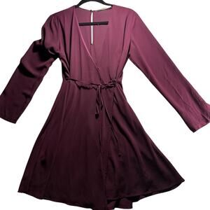 lush size S maroon wrap dress
